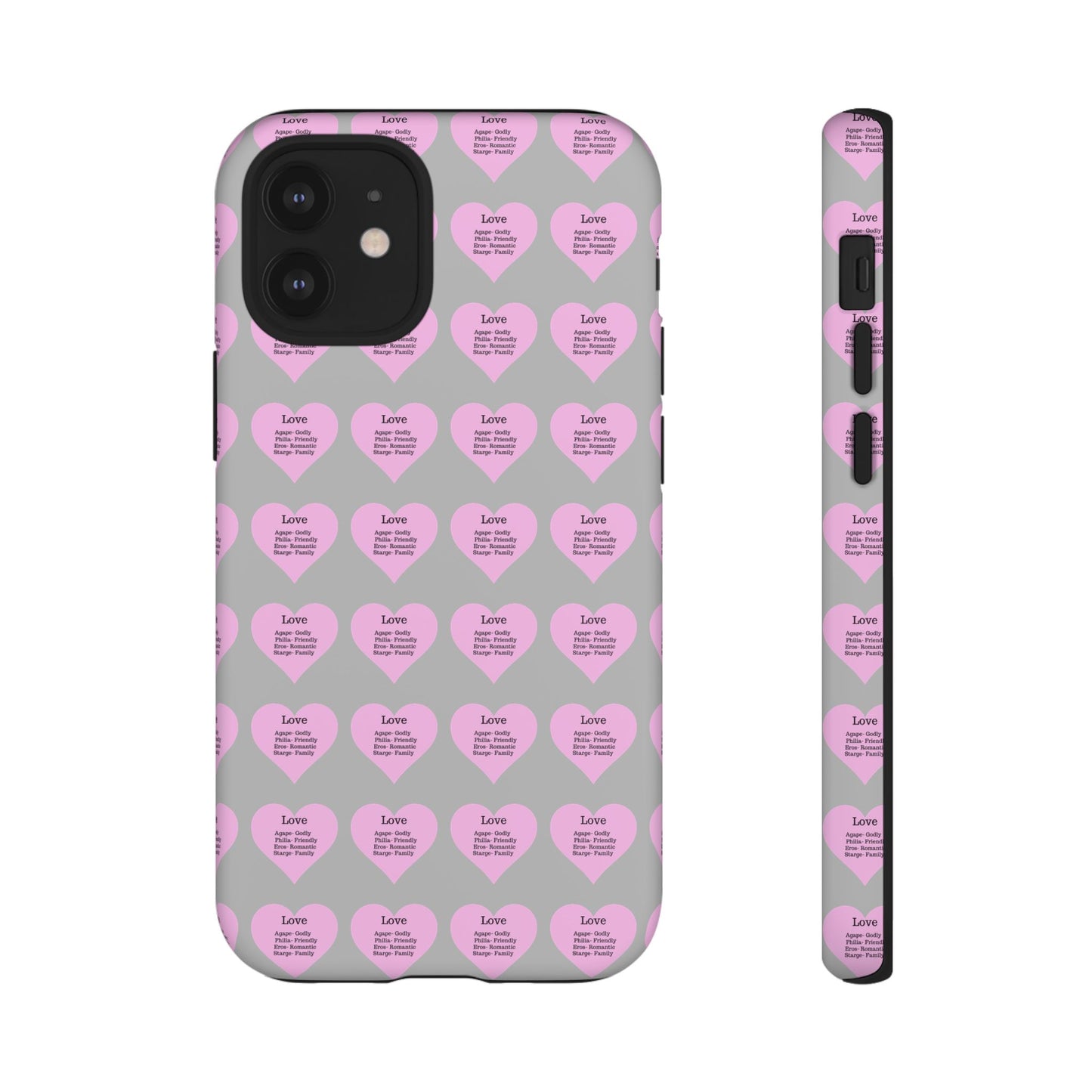 Hearts-A-Flutter Phone Case (iPhone, Google Pixel)(Light grey)