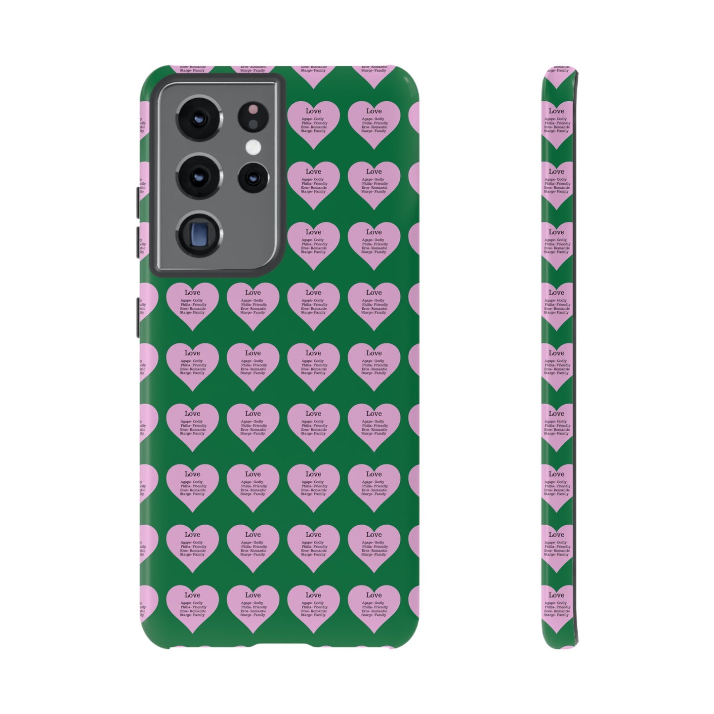 Hearts-A-Flutter Phone Case (Samsung)(Dark green)