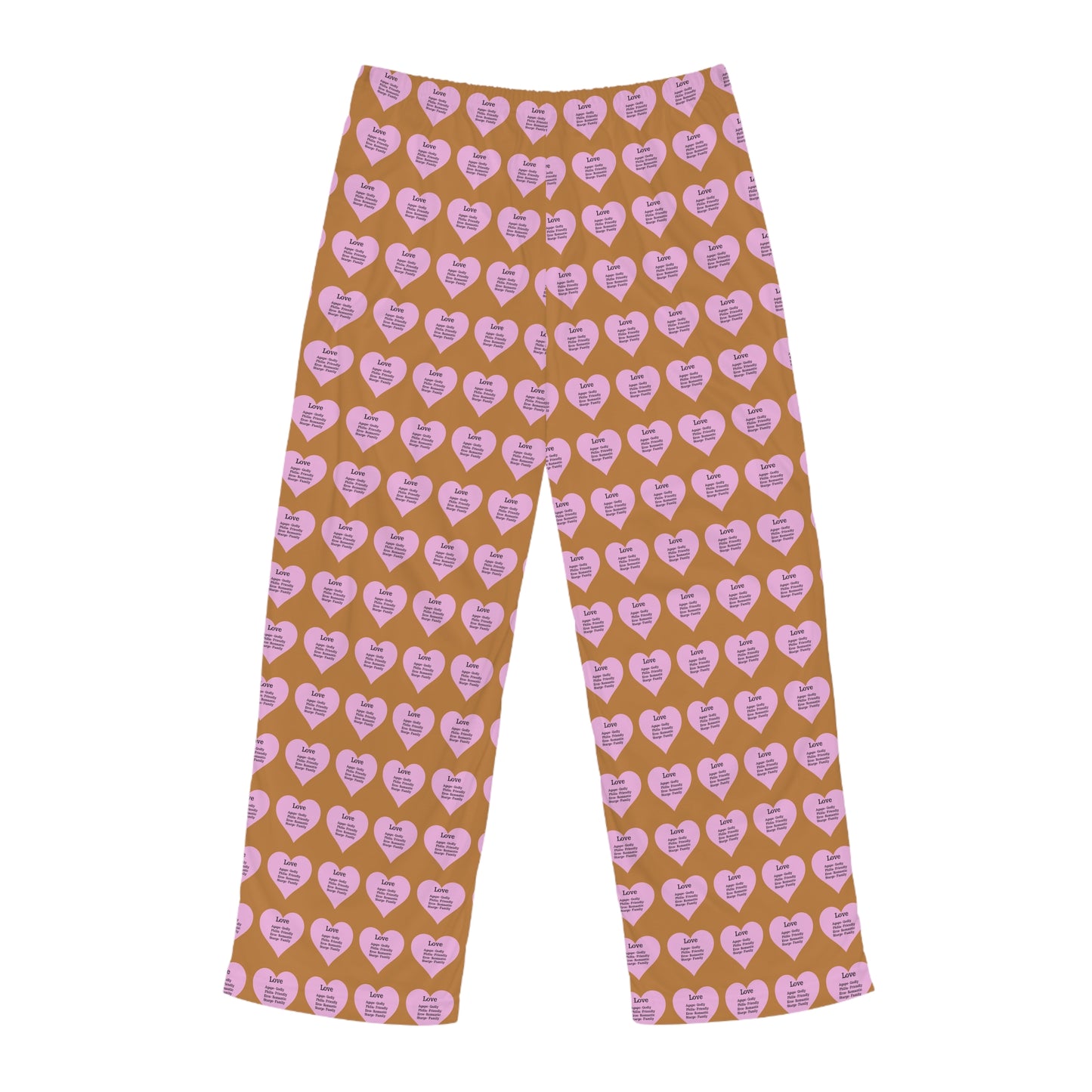 Men's All-Over Print Pajama Pants (Light Brown)