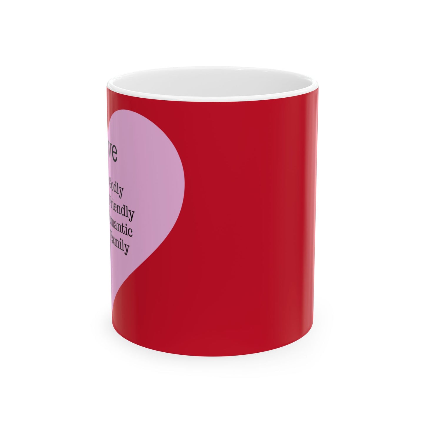 Charming Heart Ceramic Coffee Mug (Dark red)