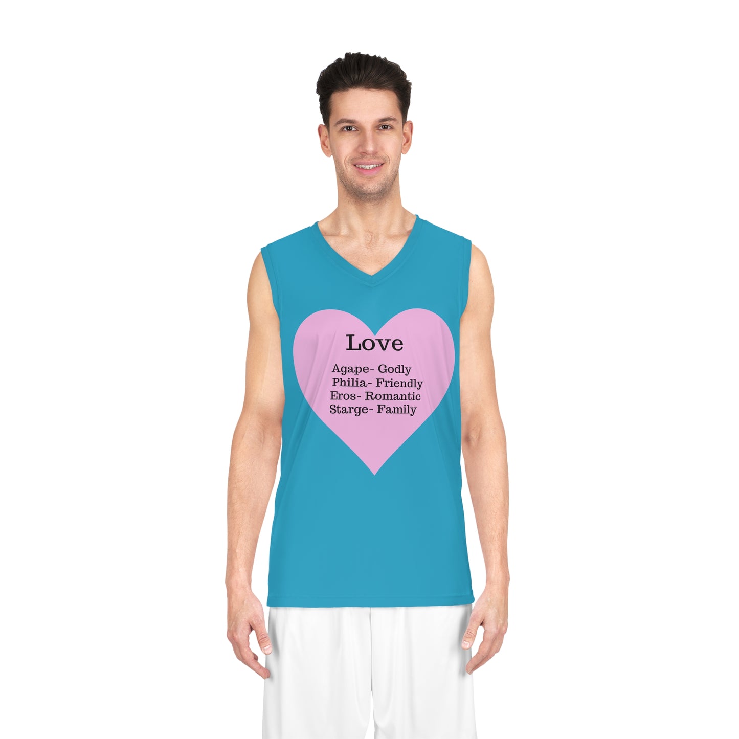Love Heart Basketball Jersey (Turquoise)