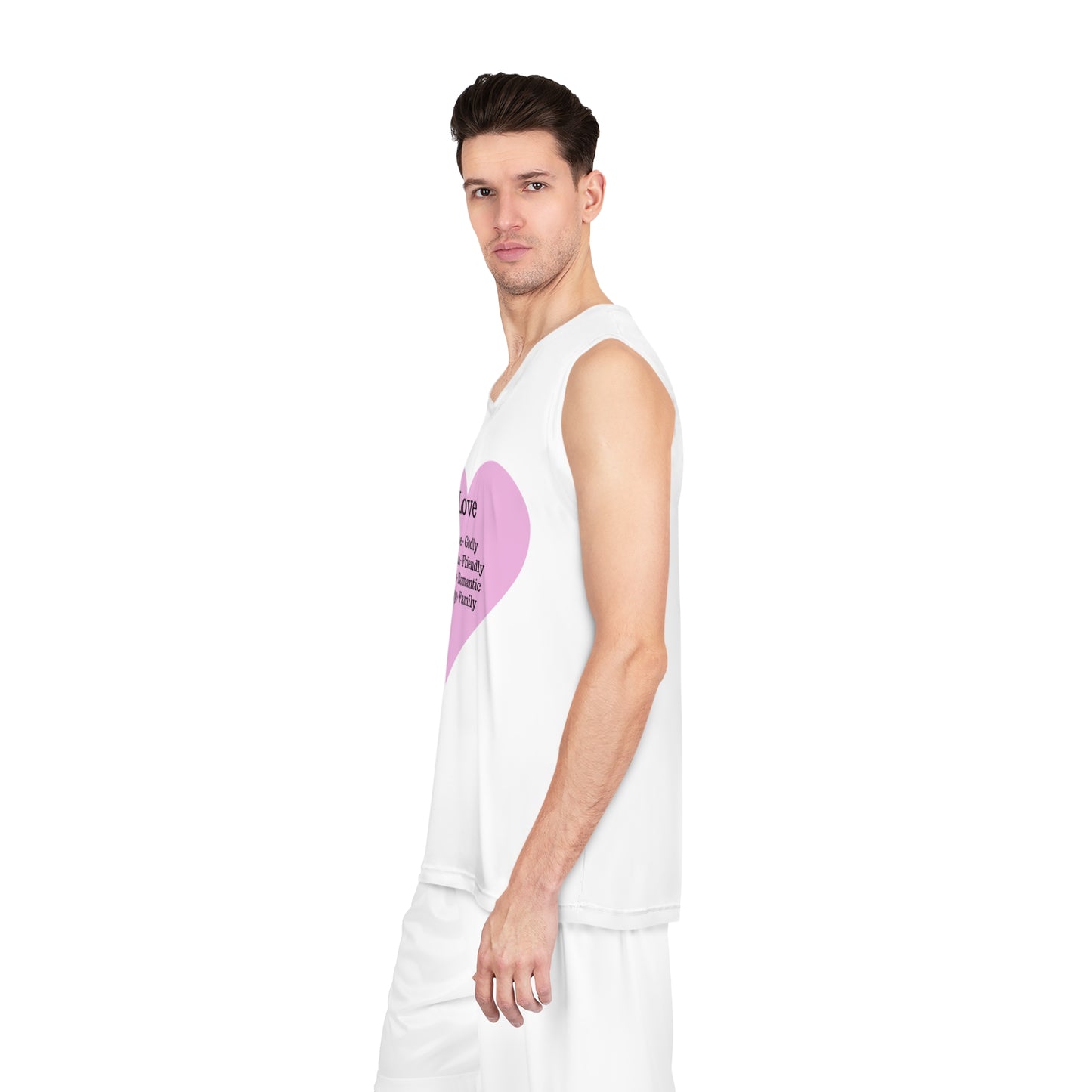 Love Heart Basketball Jersey (White)