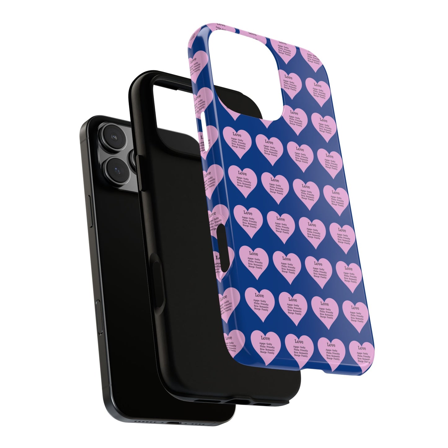 Hearts-A-Flutter Phone Case (iPhone, Google Pixel)(Dark blue)