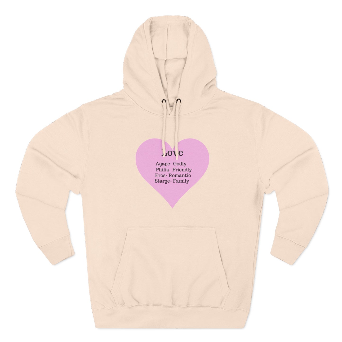 Cozy Heartfelt Love Fleece Hoodie | Soft Three-Panel Everyday Comfort