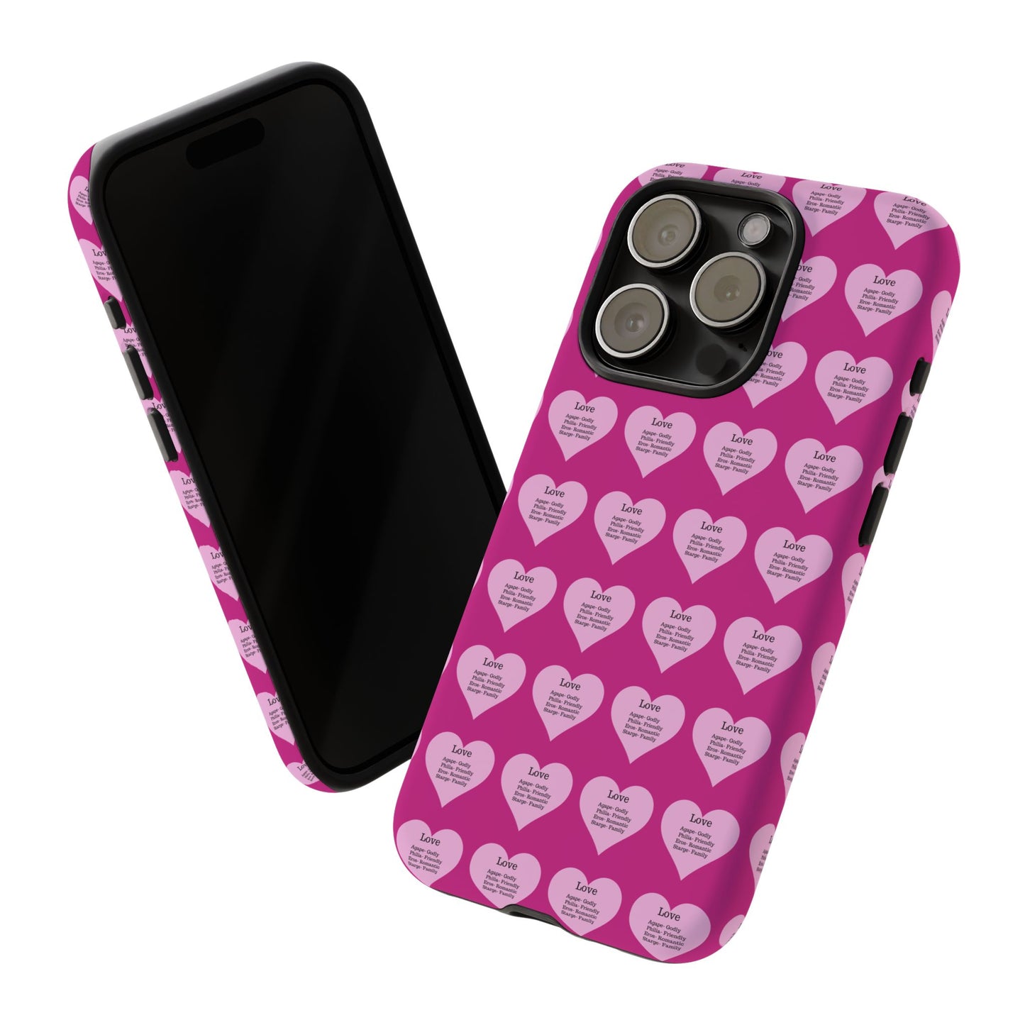 Hearts-A-Flutter Phone Case (iPhone, Google Pixel)(Pink)