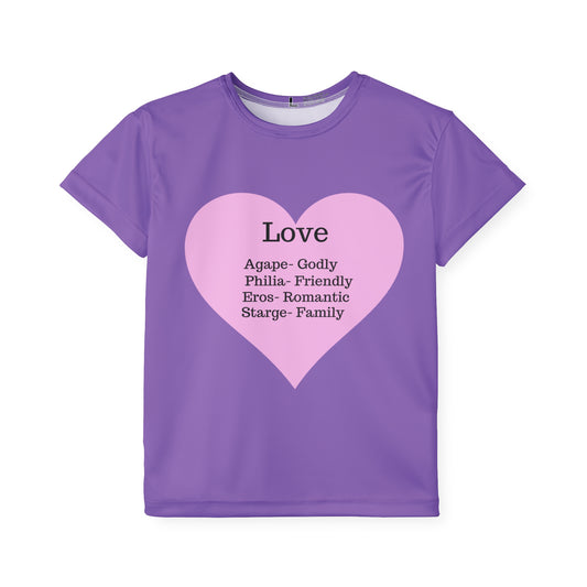 Types of Love Heart Kids Performance Jersey (Light purple)