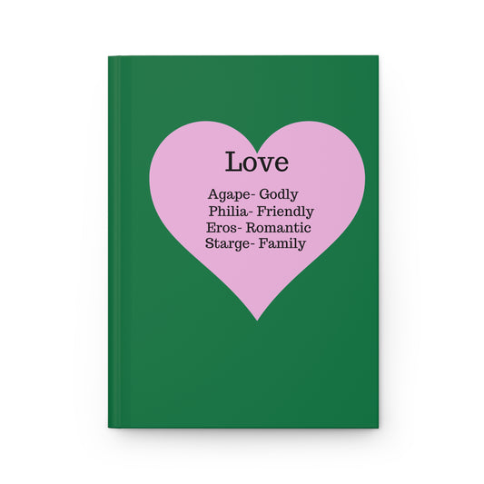 Charming Heart Hardcover Journal - Lined Pages (Dark green)