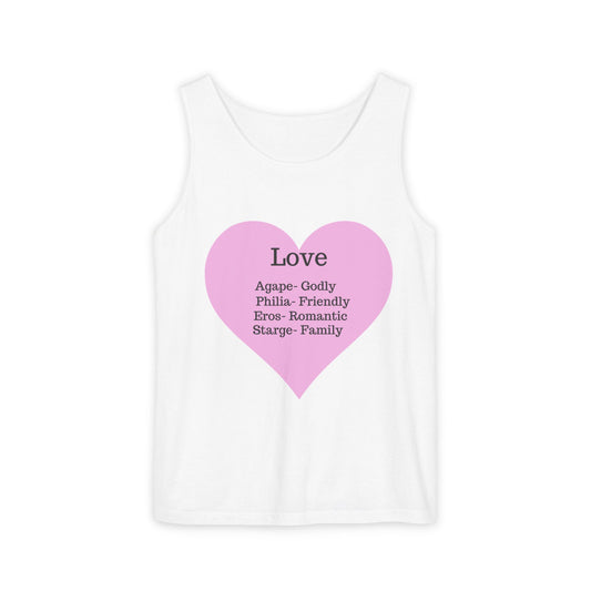 Unisex "Love" Definitions Garment-Dyed Tank Top