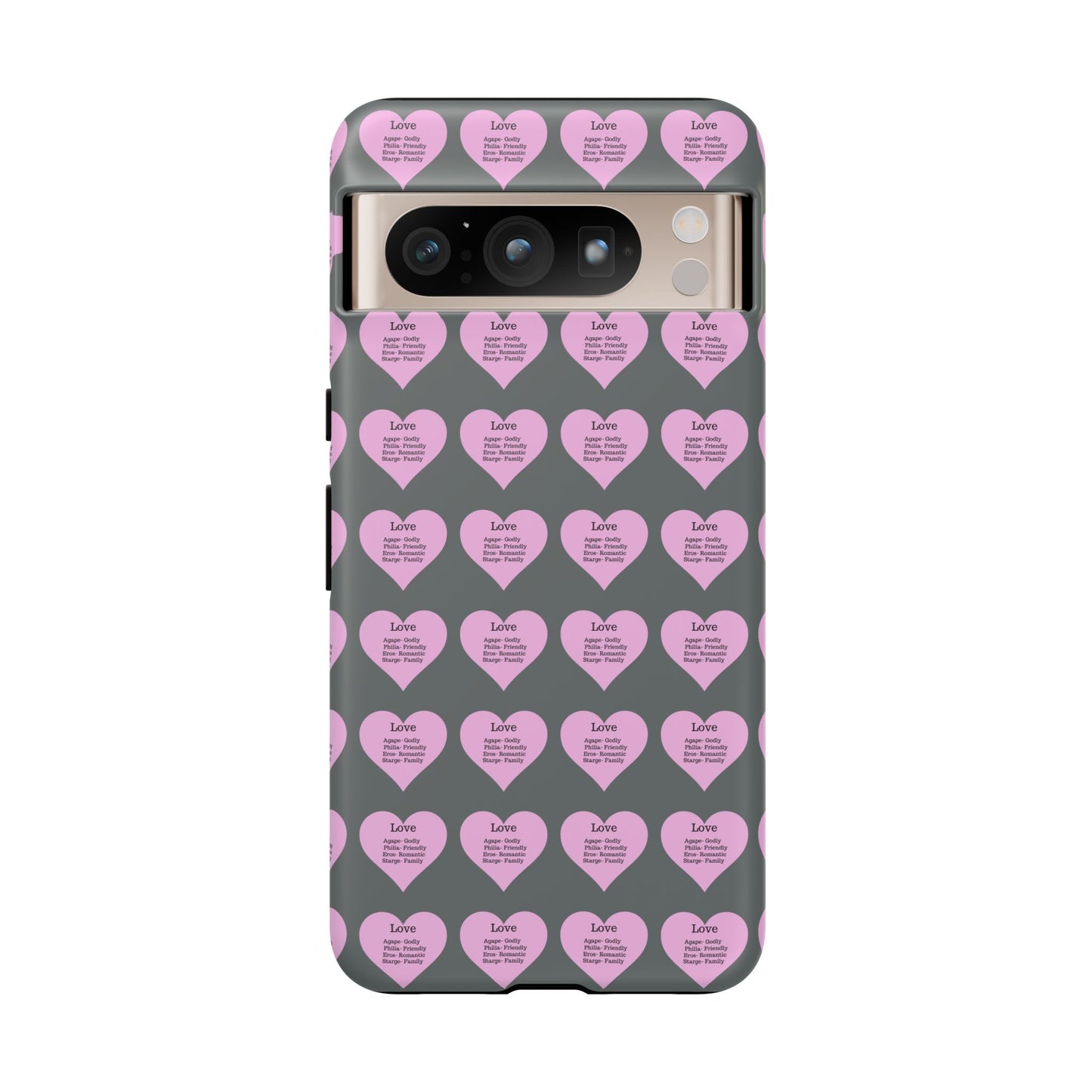 Hearts-A-Flutter Phone Case (iPhone, Google Pixel)(Dark grey)