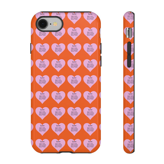Hearts-A-Flutter Phone Case (iPhone, Google Pixel)(Orange)
