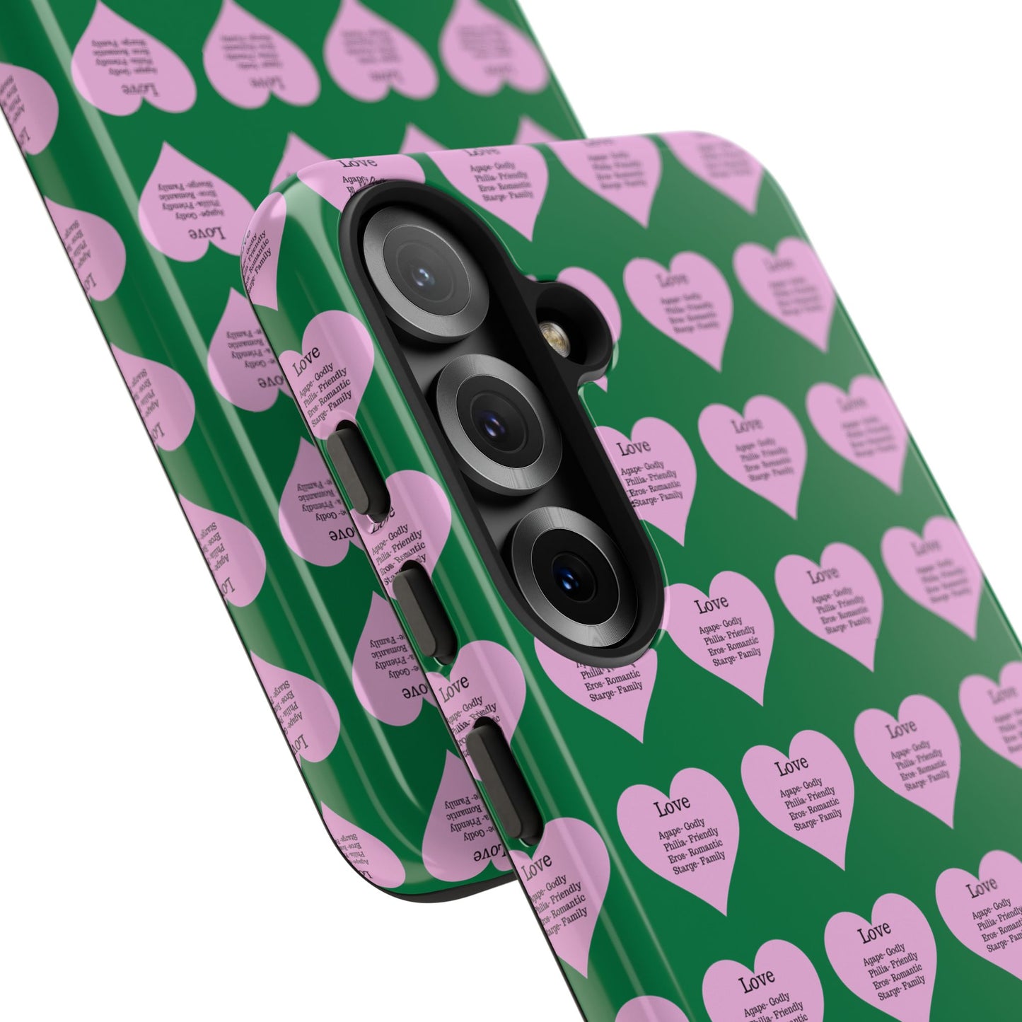 Hearts-A-Flutter Phone Case (Samsung)(Dark green)