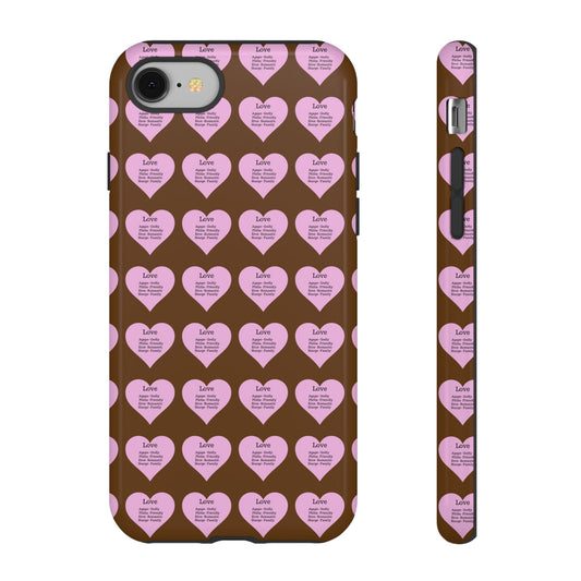 Hearts-A-Flutter Phone Case (iPhone, Google Pixel)(Brown)