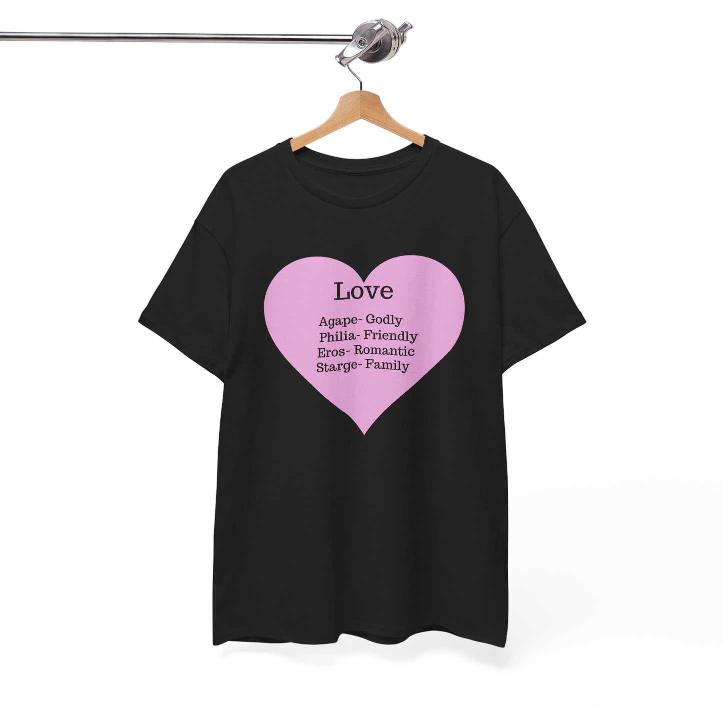 Unisex Love Heart Heavy Cotton T-Shirt - Comfortable Classic Fit Apparel