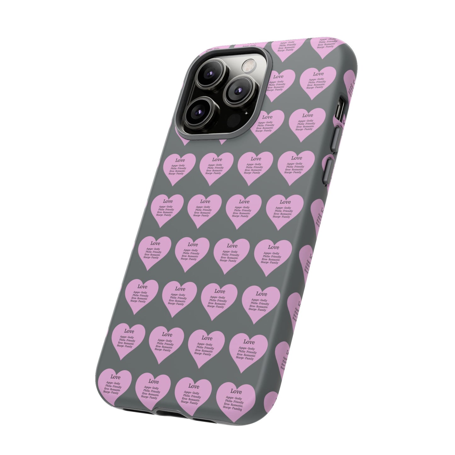 Hearts-A-Flutter Phone Case (iPhone, Google Pixel)(Dark grey)