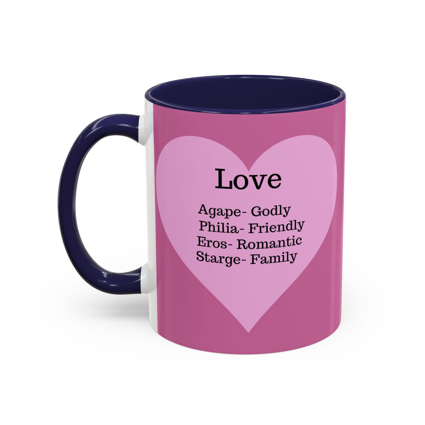 Charming Heart Accent Coffee Mug (Light pink)