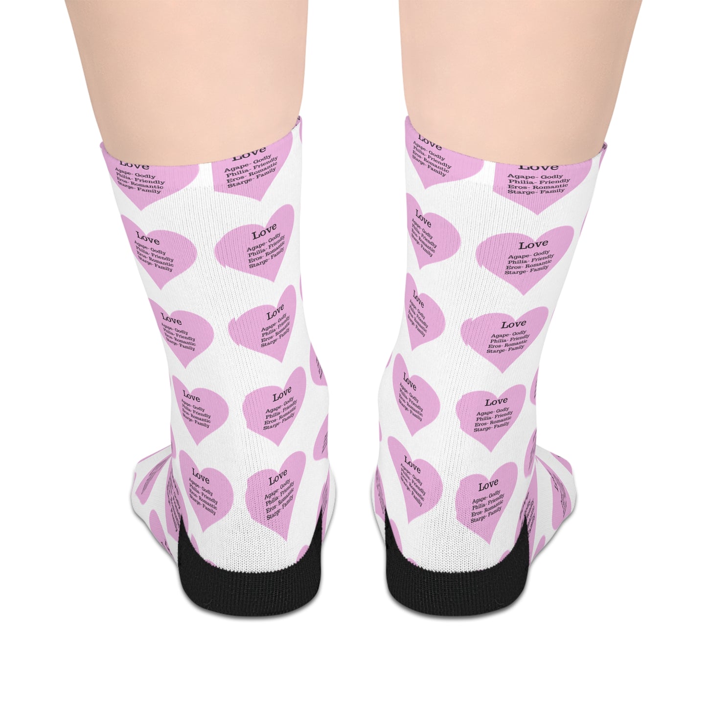 The Love Hearts Mid-Length Socks (White)