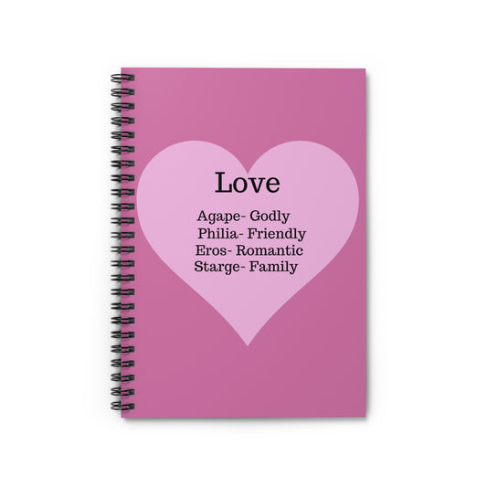 Charming Heart Spiral Notebook - Ruled Pages (Light pink)