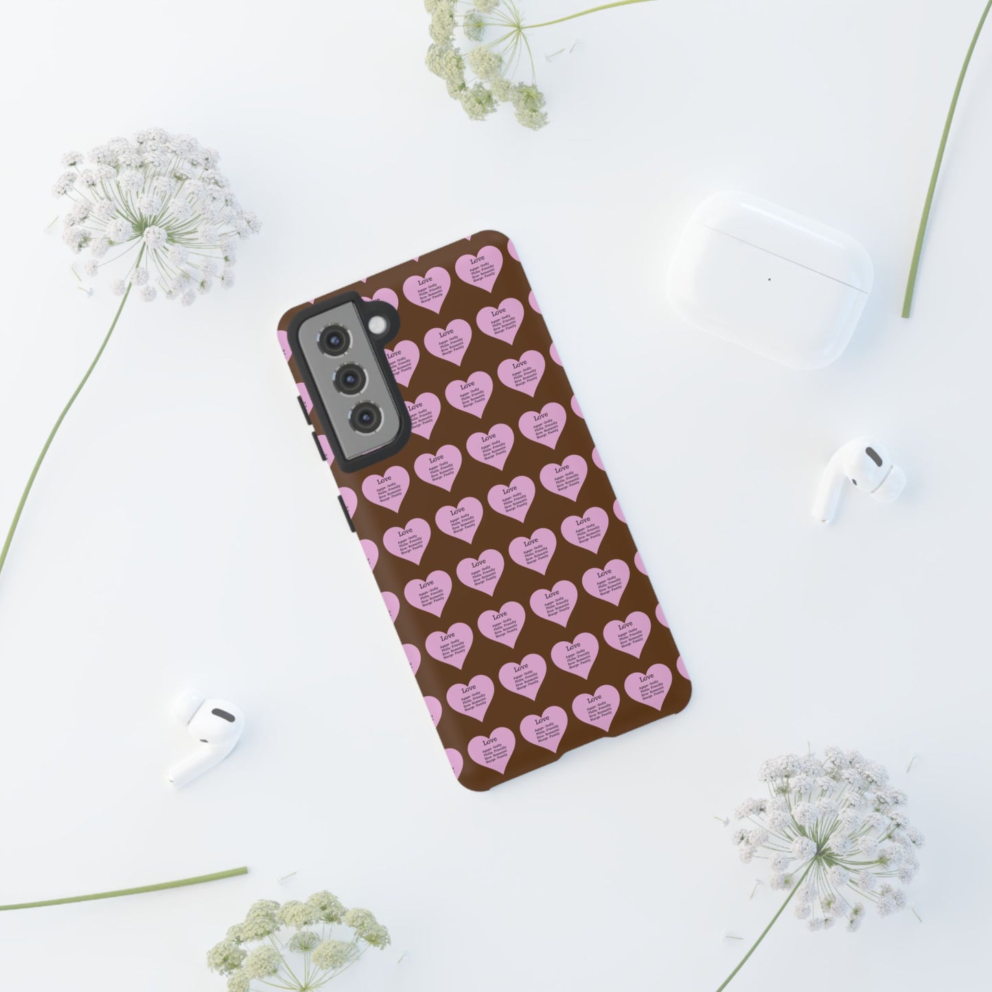 Hearts-A-Flutter Phone Case (Samsung)(Brown)