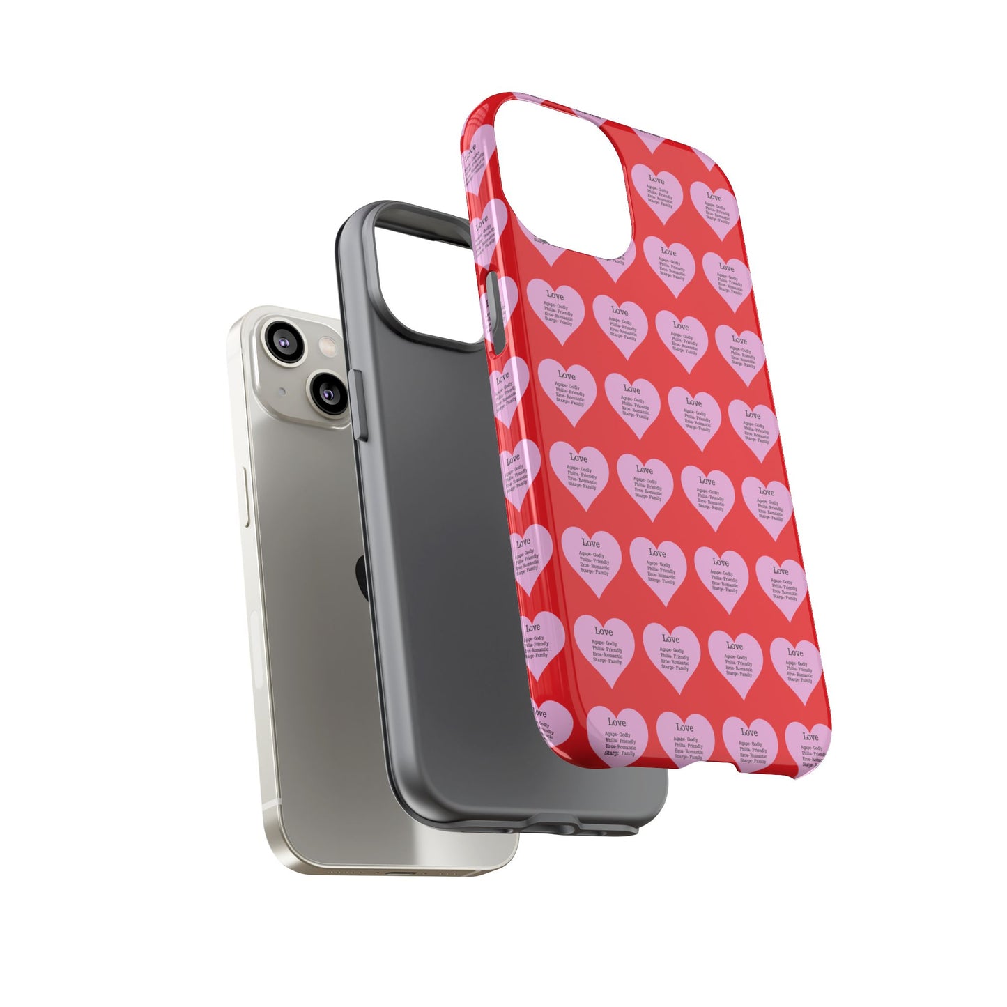 Hearts-A-Flutter Phone Case (iPhone, Google Pixel)(Red)
