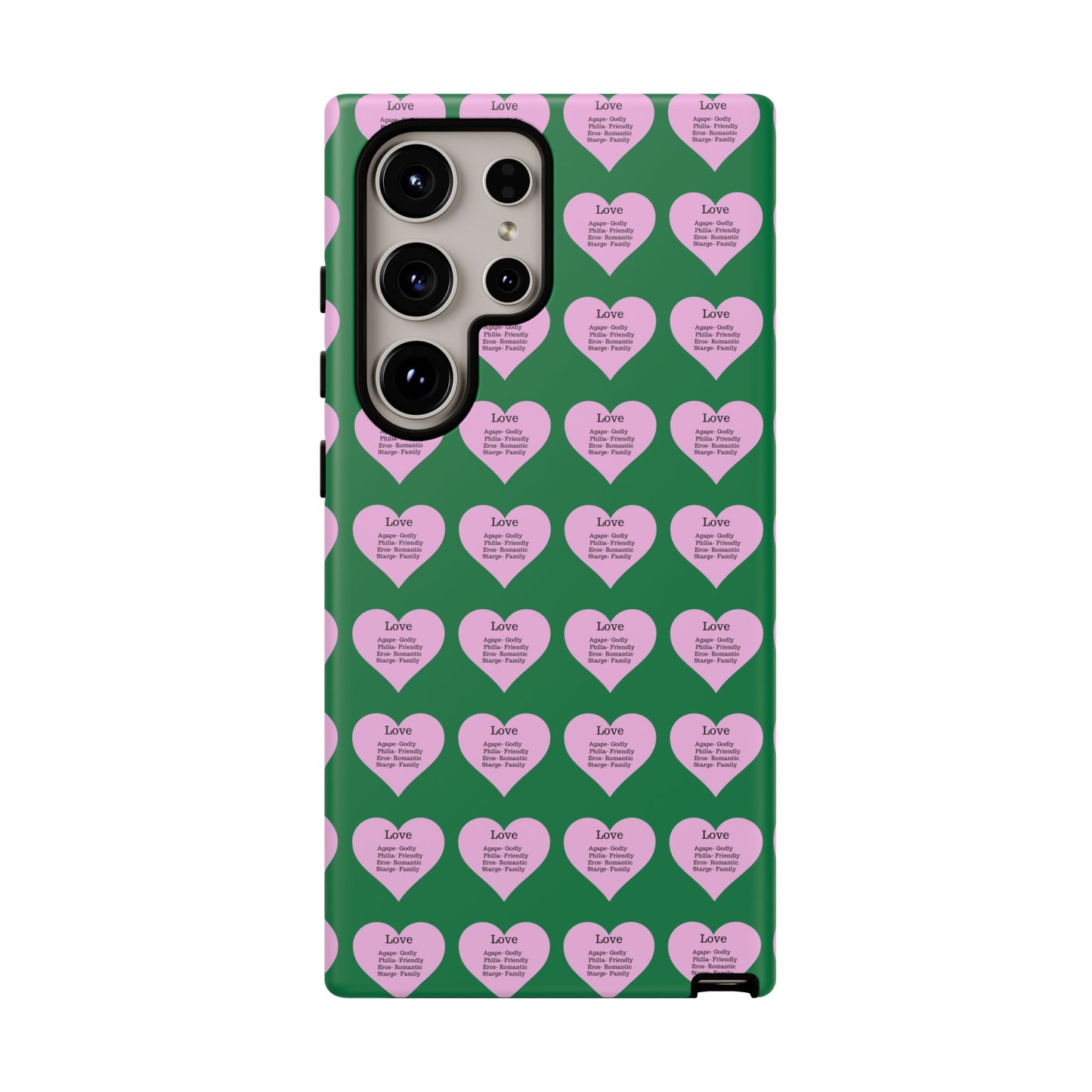 Hearts-A-Flutter Phone Case (Samsung)(Dark green)