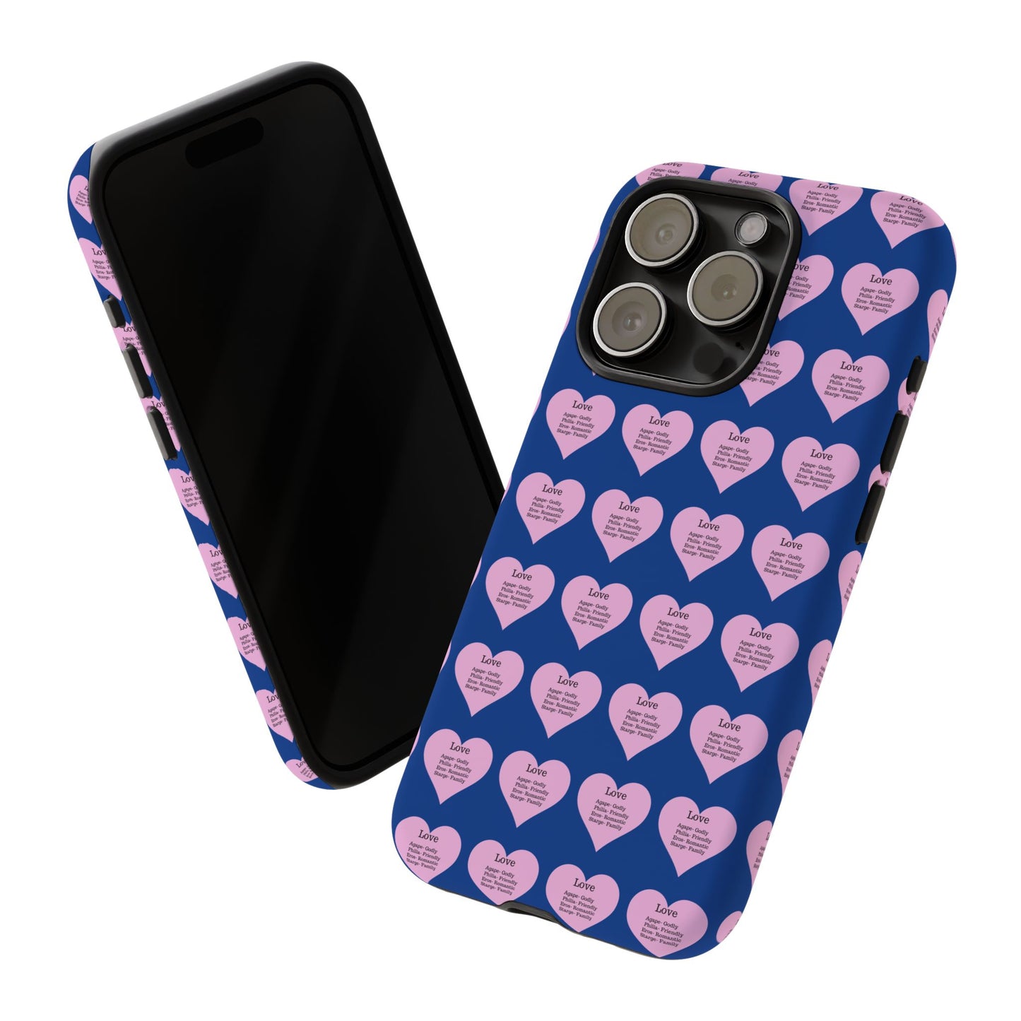 Hearts-A-Flutter Phone Case (iPhone, Google Pixel)(Dark blue)