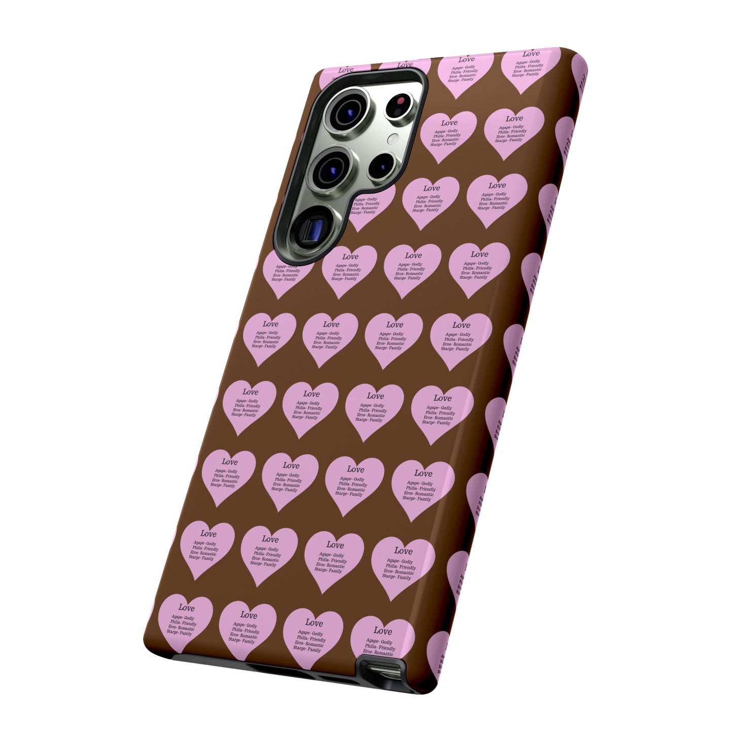 Hearts-A-Flutter Phone Case (Samsung)(Brown)