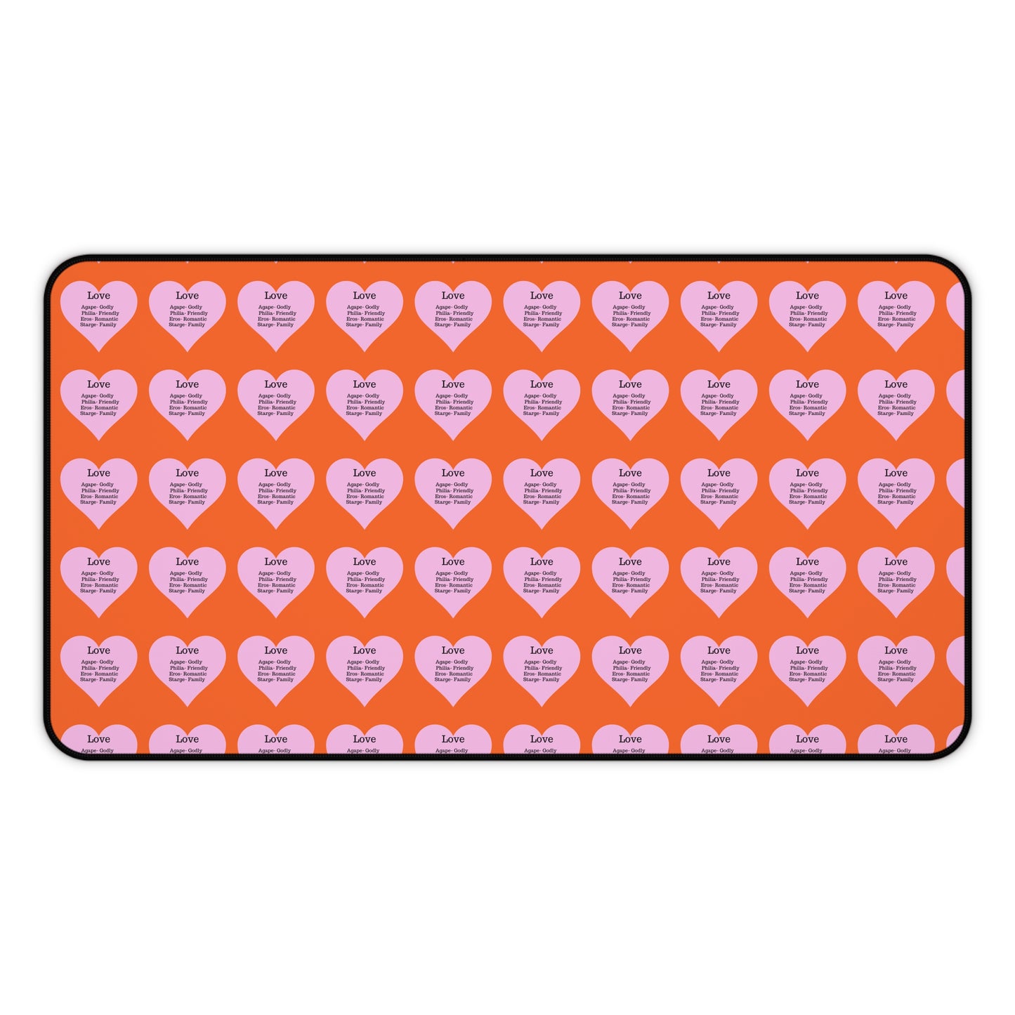 Love Hearts Desk Mat (Orange)
