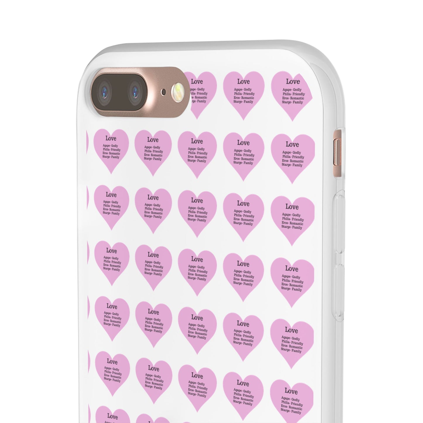 Pink Hearts Transparent Phone Case