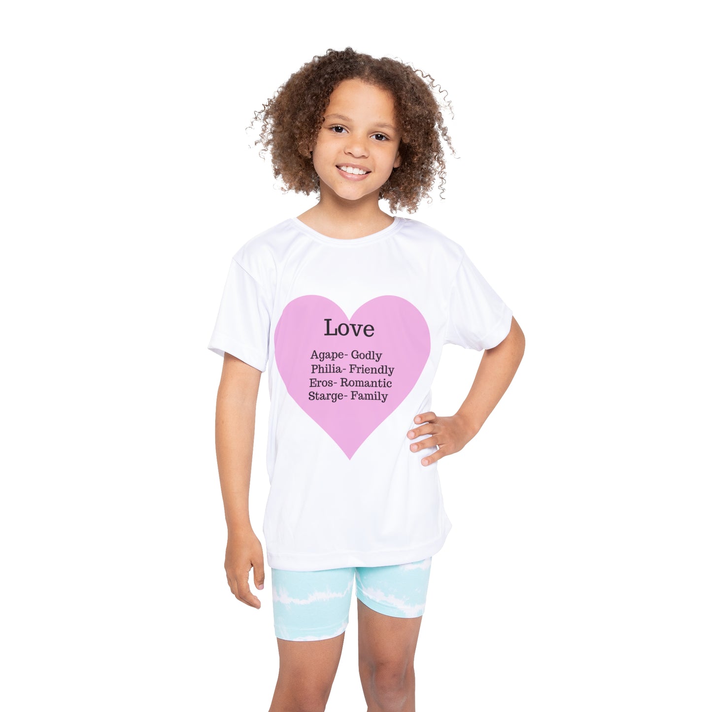 Types of Love Heart Kids Performance Jersey (White)
