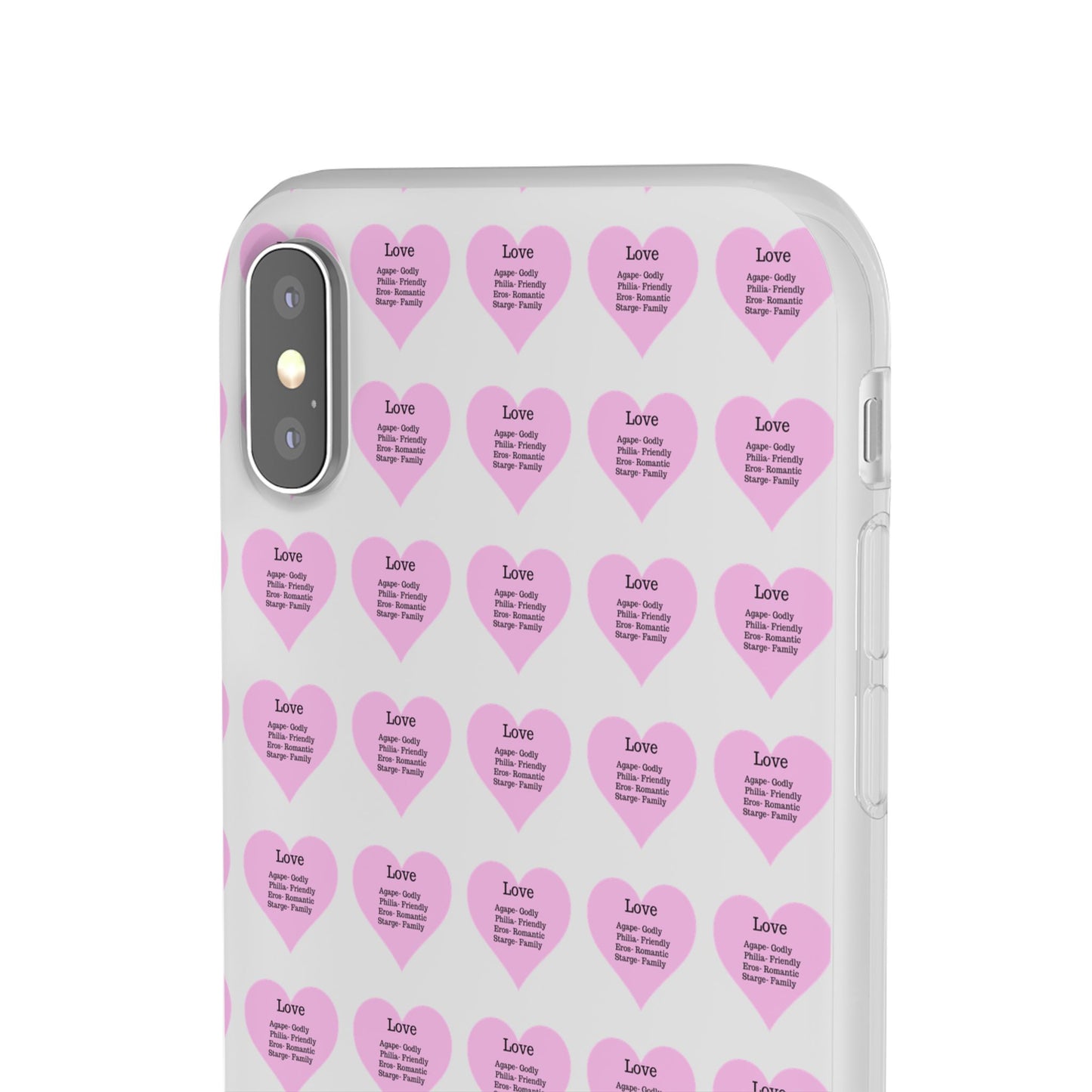 Pink Hearts Transparent Phone Case