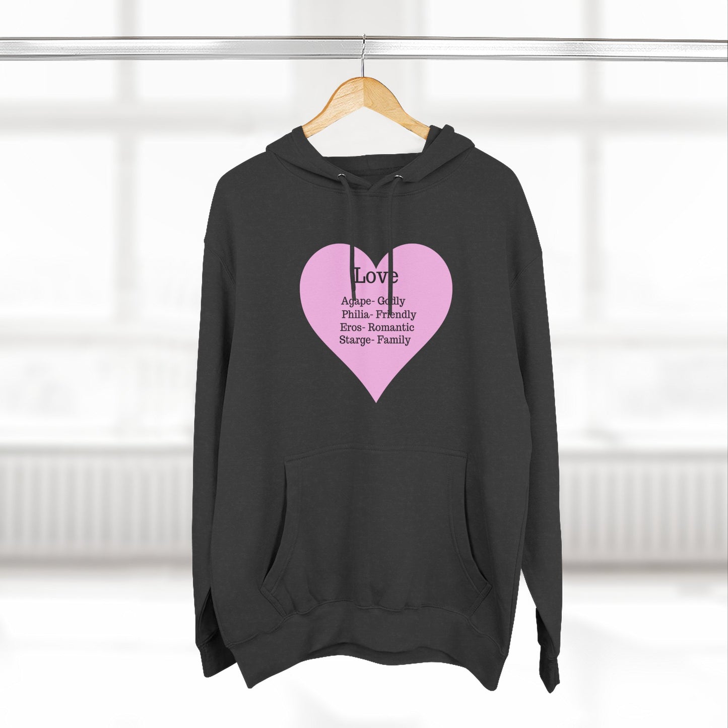 Cozy Heartfelt Love Fleece Hoodie | Soft Three-Panel Everyday Comfort