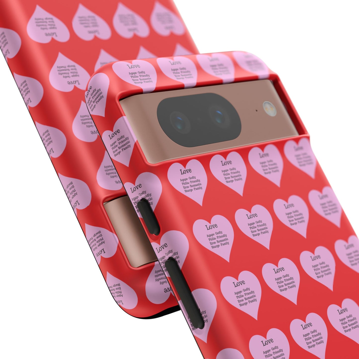 Hearts-A-Flutter Phone Case (iPhone, Google Pixel)(Red)