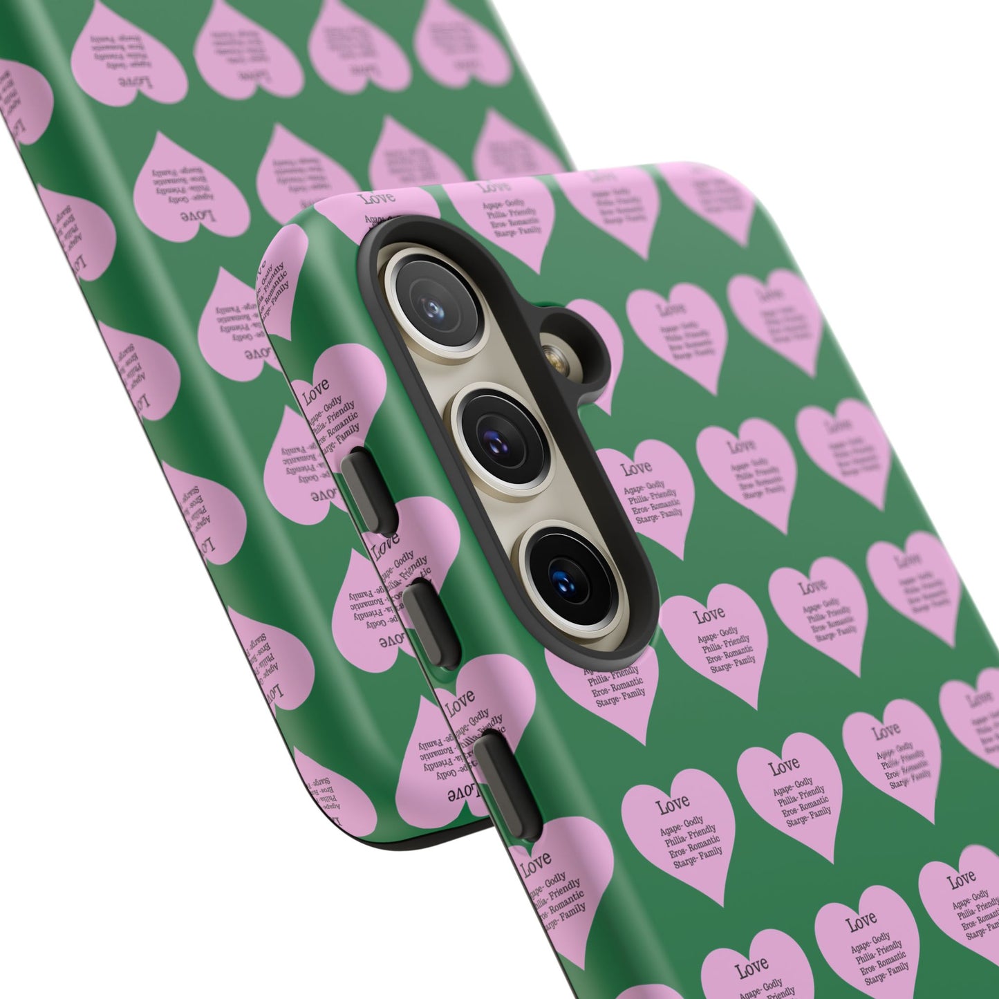 Hearts-A-Flutter Phone Case (Samsung)(Dark green)