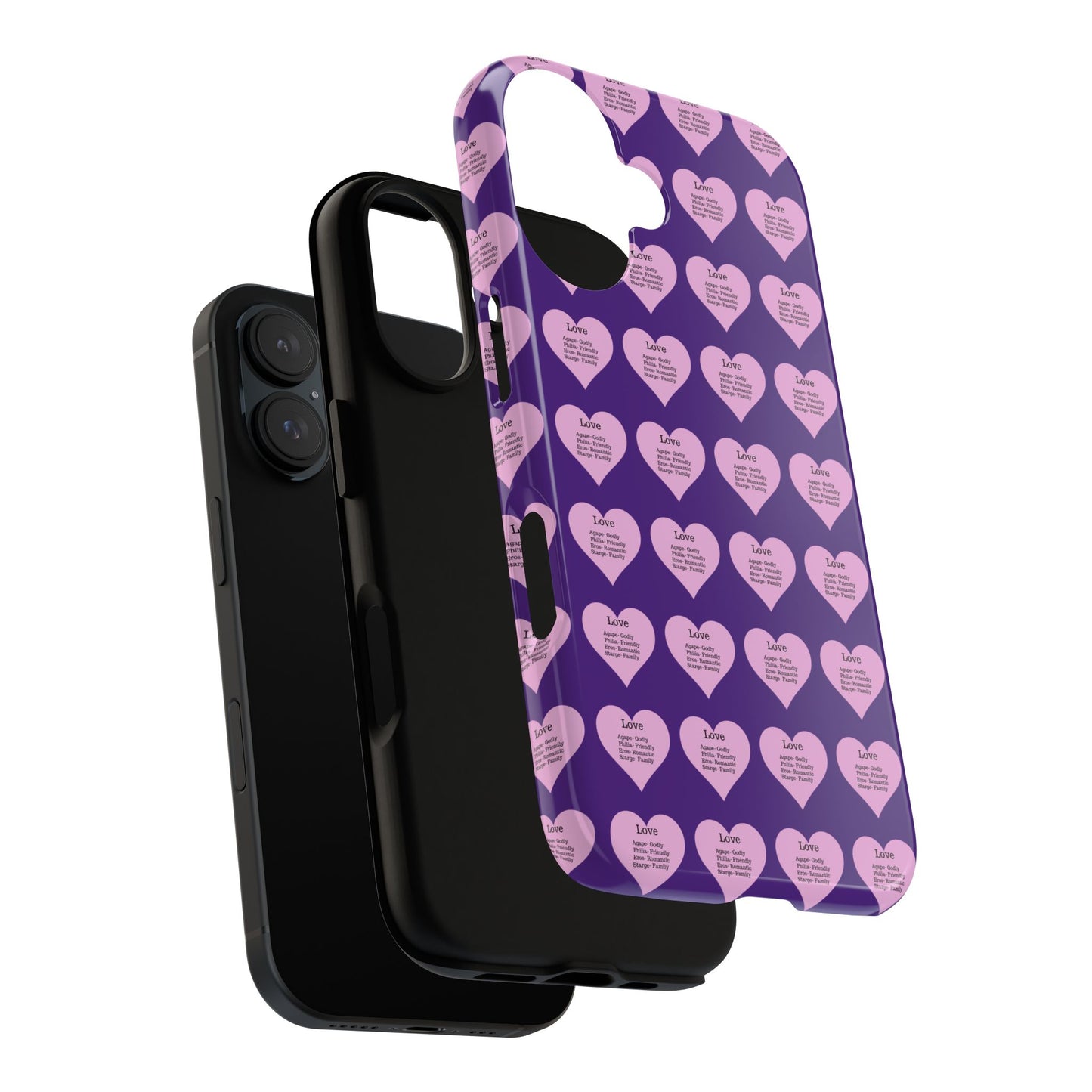 Hearts-A-Flutter Phone Case (iPhone, Google Pixel)(Purple)