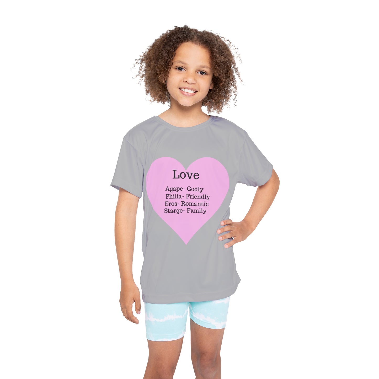 Types of Love Heart Kids Performance Jersey (Light Grey)