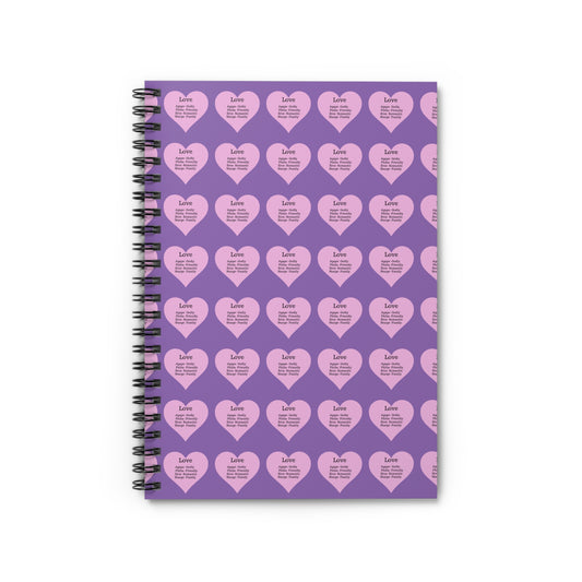 Charming Heart Spiral Notebook Pattern - Ruled Pages (Light purple)