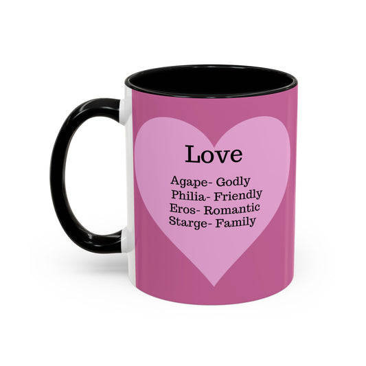 Charming Heart Accent Coffee Mug (Light pink)