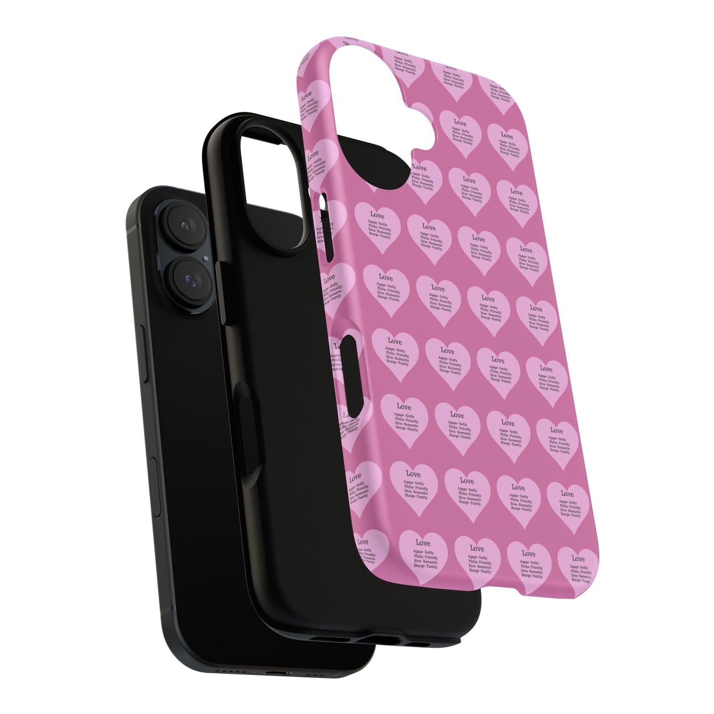 Hearts-A-Flutter Phone Case (iPhone, Google Pixel)(Light pink)