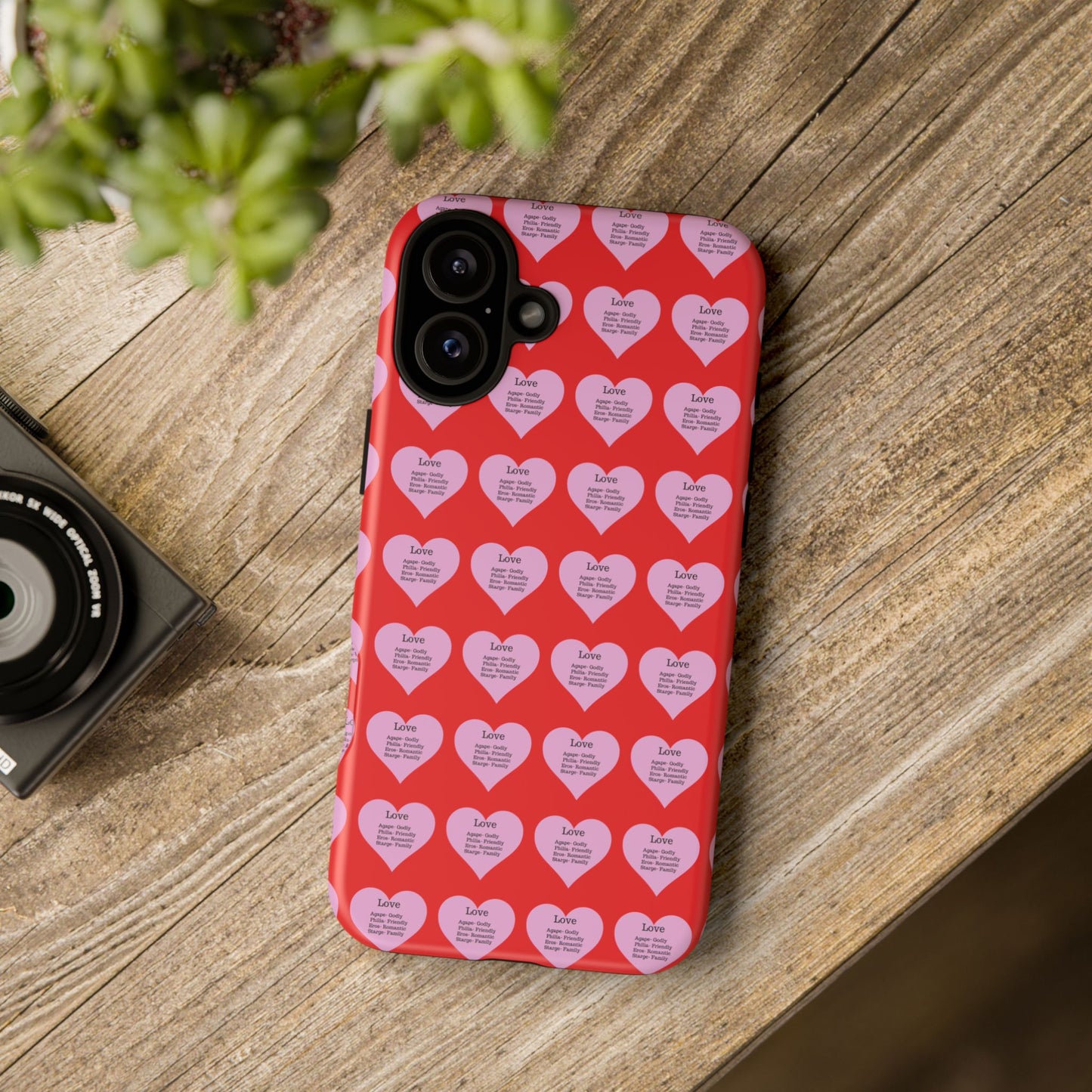 Hearts-A-Flutter Phone Case (iPhone, Google Pixel)(Red)