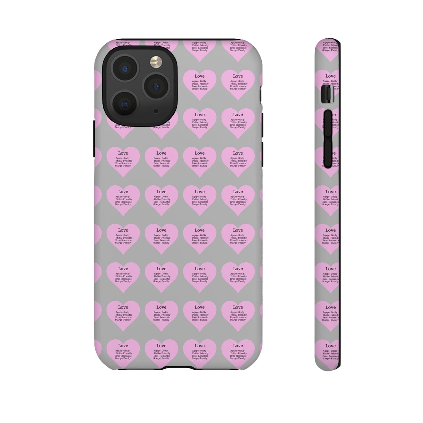 Hearts-A-Flutter Phone Case (iPhone, Google Pixel)(Light grey)
