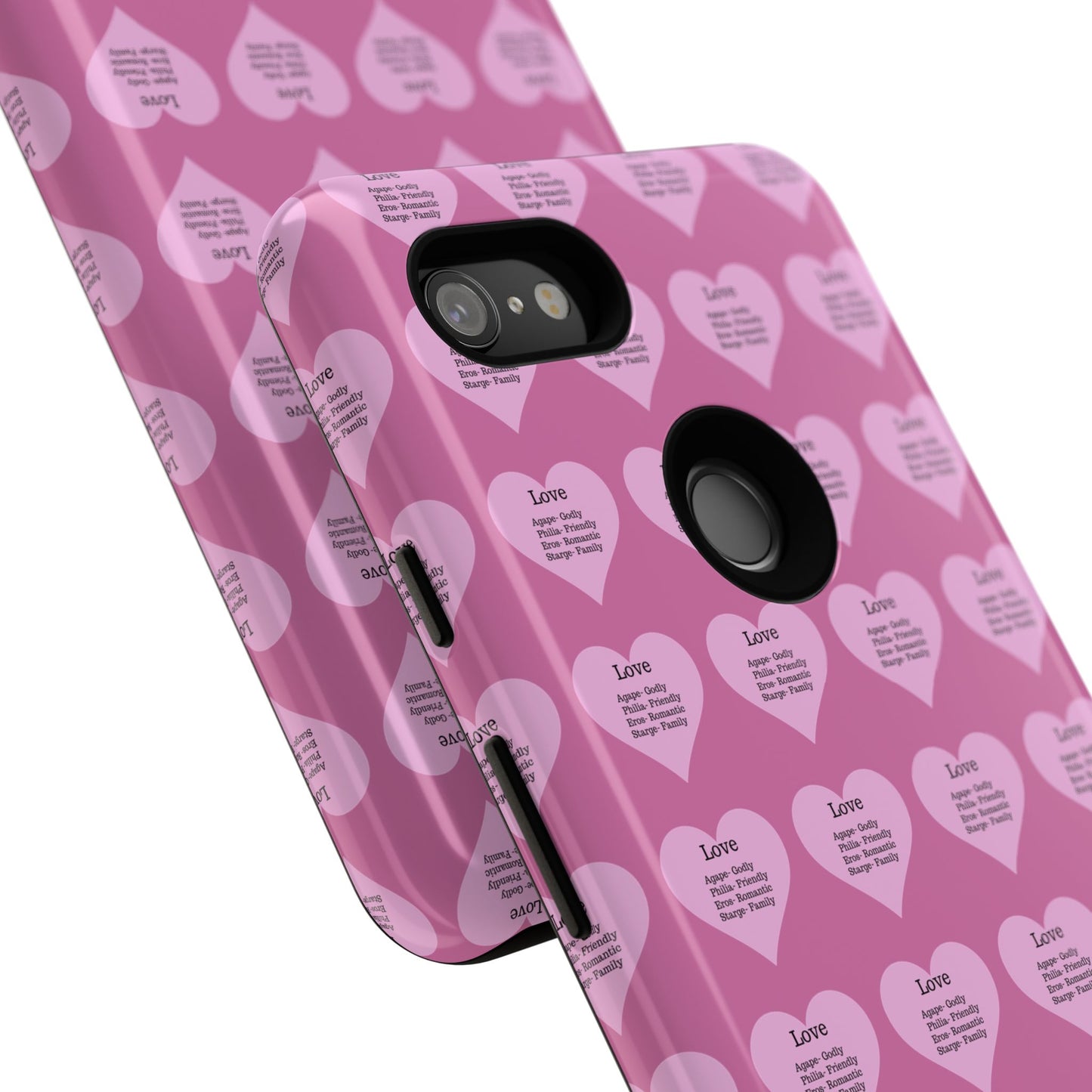 Hearts-A-Flutter Phone Case (iPhone, Google Pixel)(Light pink)
