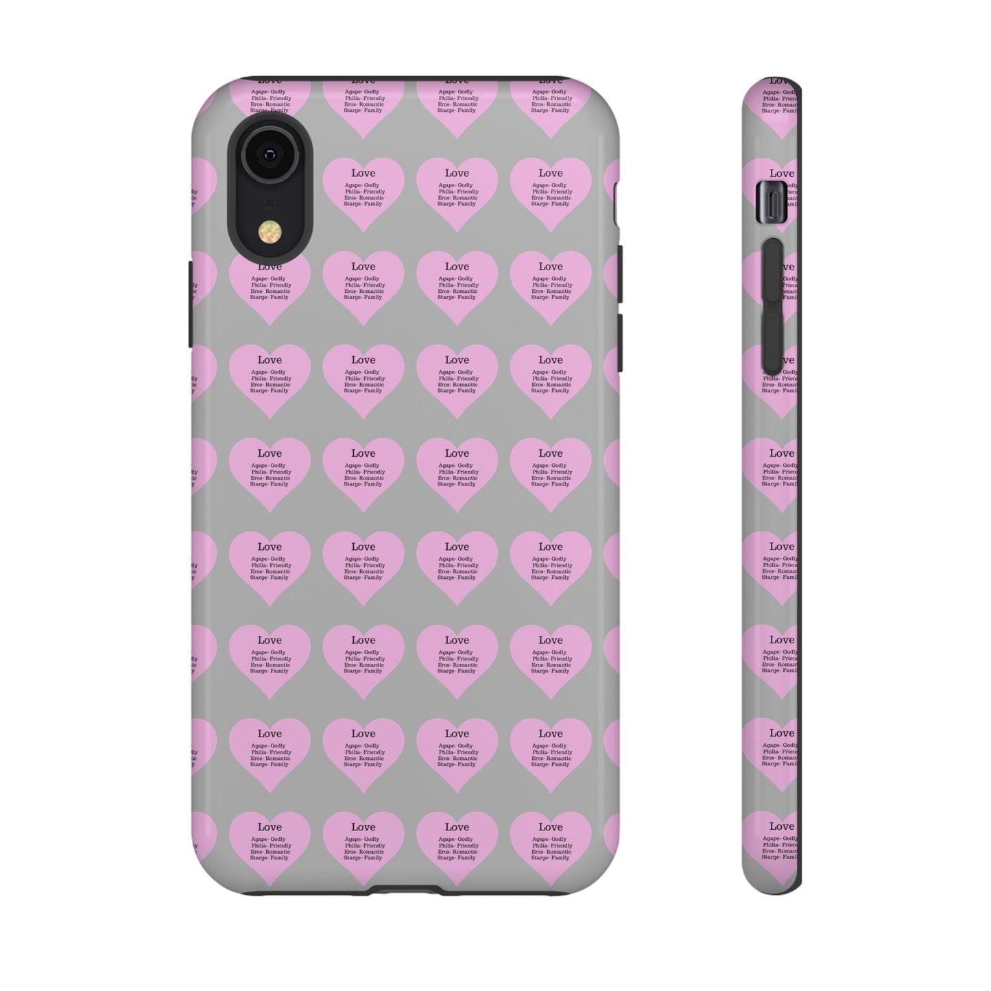 Hearts-A-Flutter Phone Case (iPhone, Google Pixel)(Light grey)