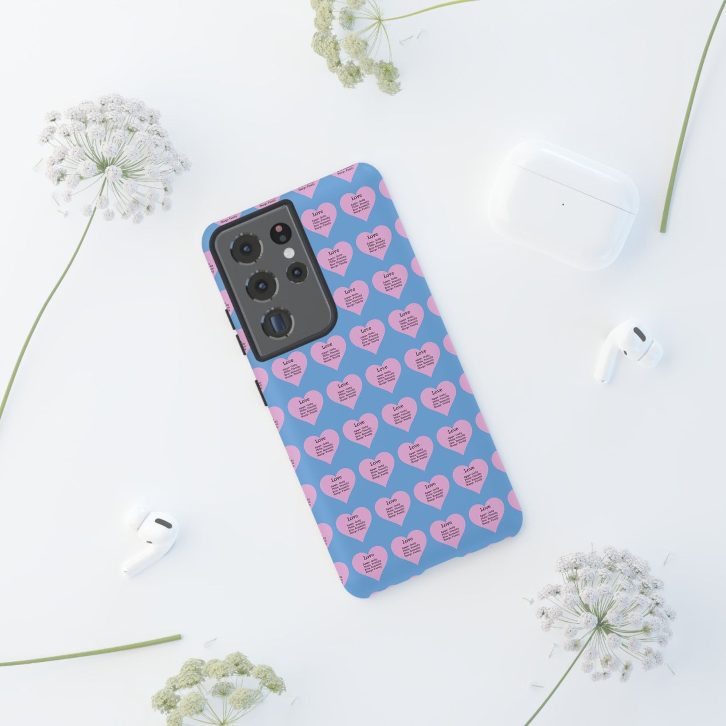 Hearts-A-Flutter Phone Case (Samsung)(Light blue)