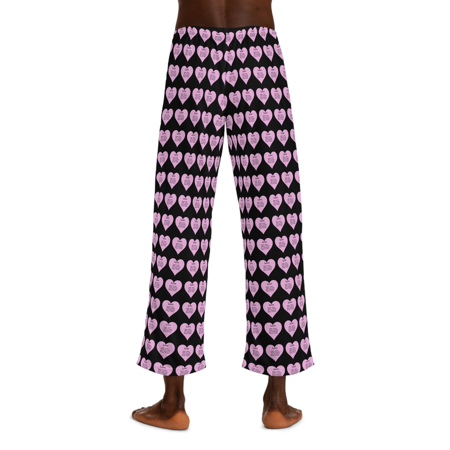 Men's All-Over Print Pajama Pants (Black)