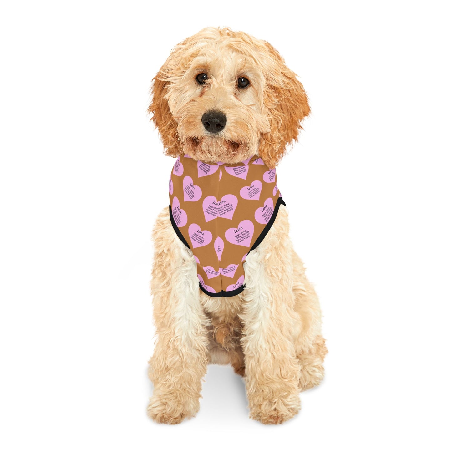 Charming Heart Pet Hoodie Pattern (Light brown)