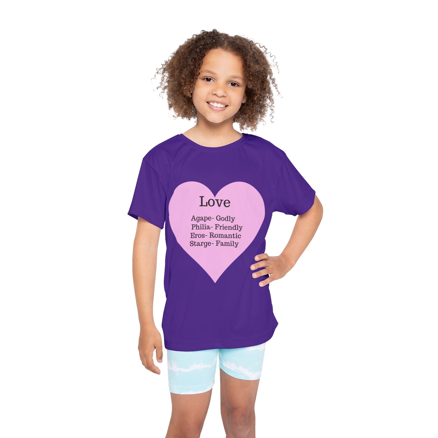 Types of Love Heart Kids Performance Jersey (Purple)