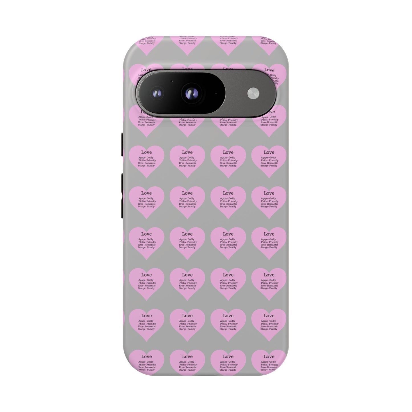 Hearts-A-Flutter Phone Case (iPhone, Google Pixel)(Light grey)