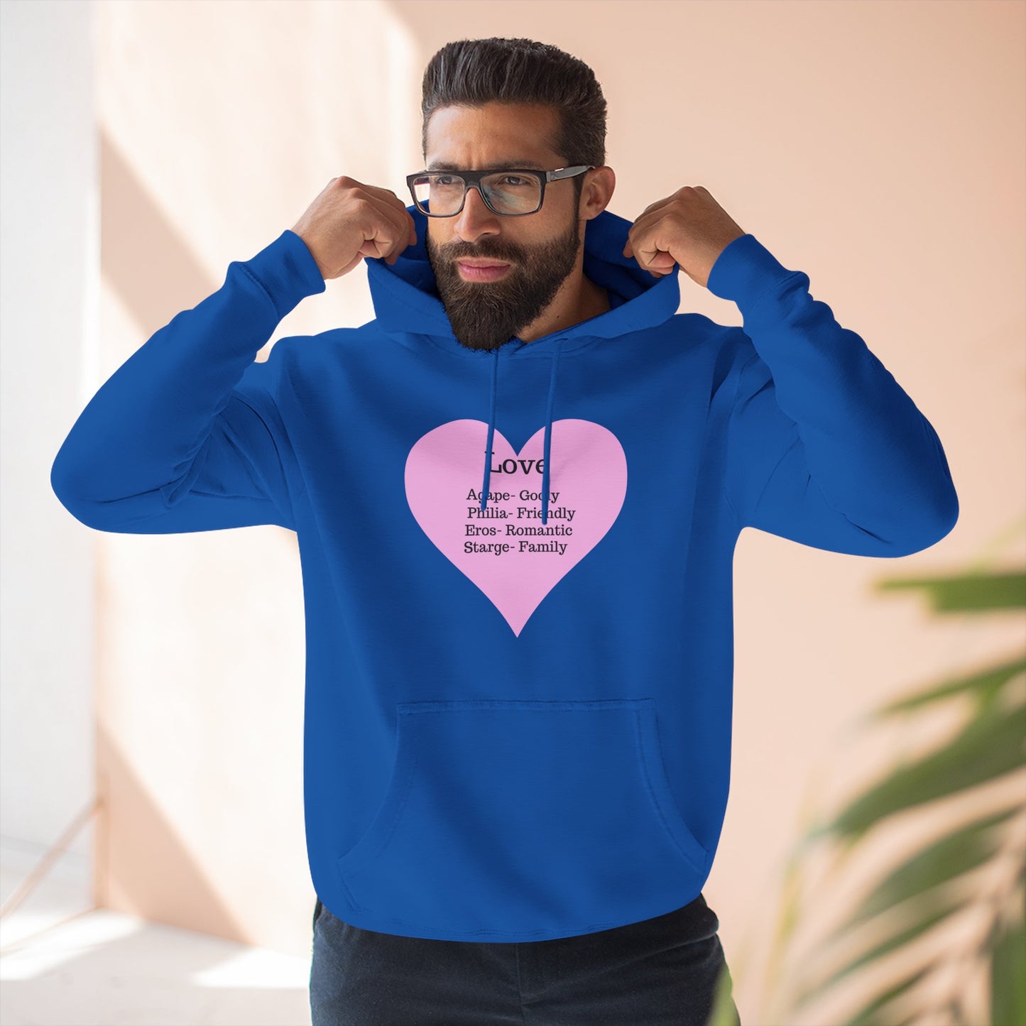 Cozy Heartfelt Love Fleece Hoodie | Soft Three-Panel Everyday Comfort