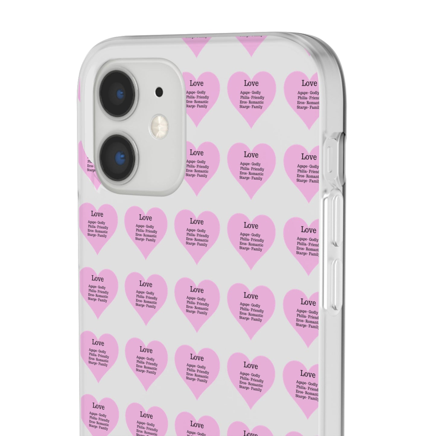 Pink Hearts Transparent Phone Case