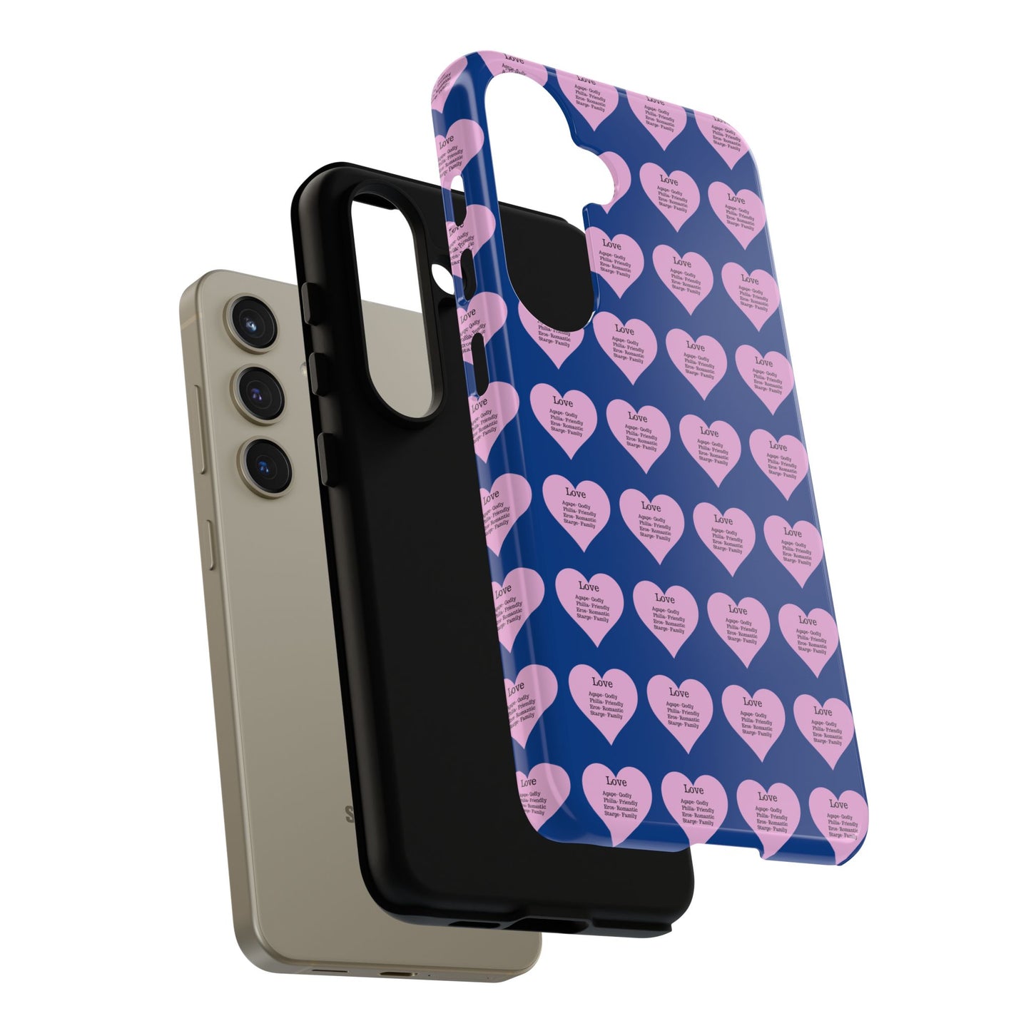 Hearts-A-Flutter Phone Case (Samsung)(Dark blue)